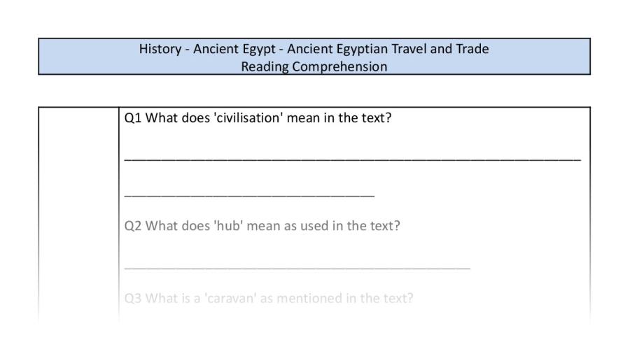 Reading comp-Ancient Egyptian travel and trade - VRSIPE