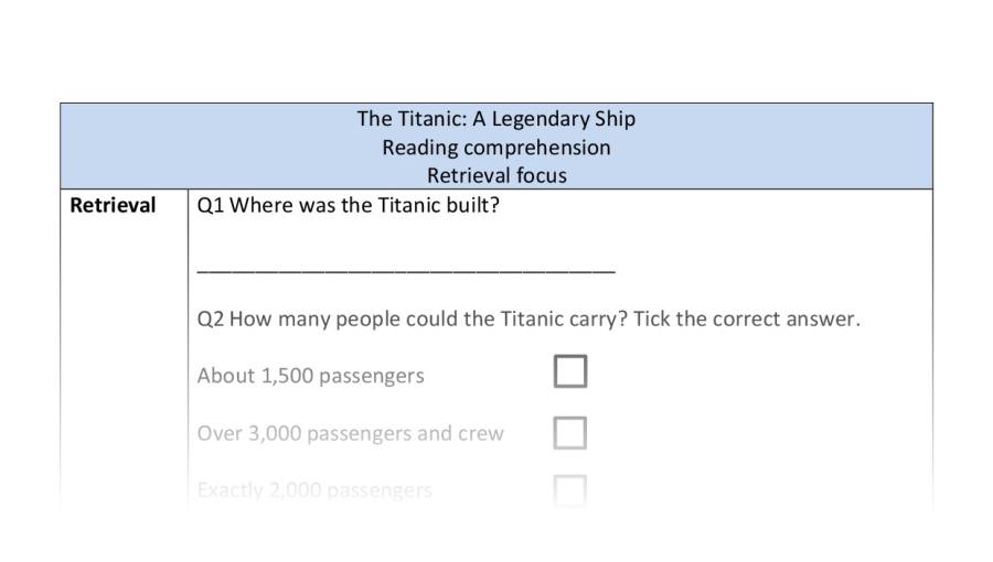Reading comprehension-The Titanic-retrieval