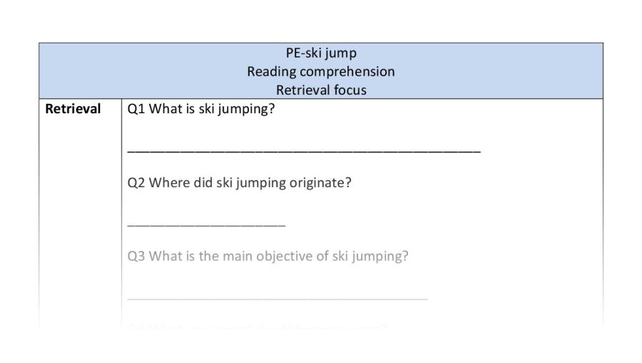 Reading comp-retrieval-ski jump