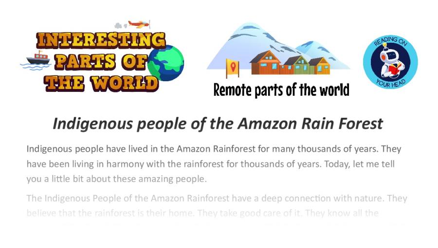 Indigenous people of the Amazon Rain Forest