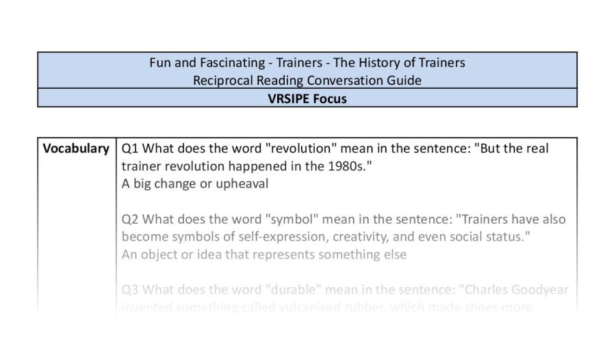Reciprocal Reading Conversation - The History of Trainers - VRSIPE Focus.docx