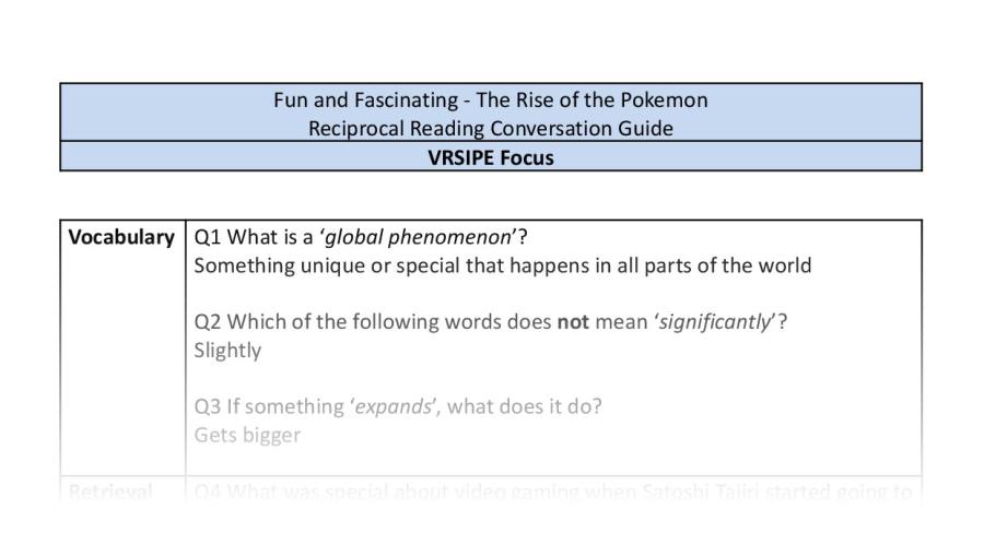 Reciprocal Reading Conversation - The Rise of the Pokemon - VRSIPE Focus