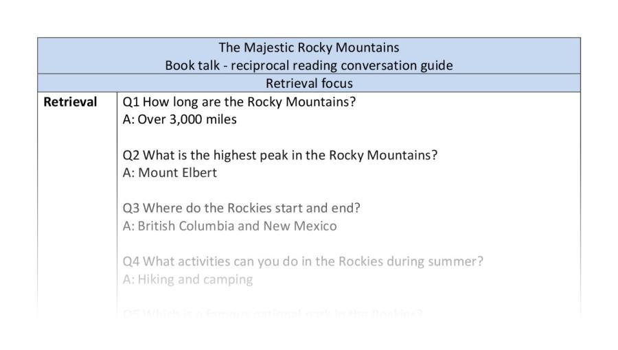 Reciprocal reading - The Majestic Rocky Mountains - retrieval