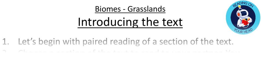 Teaching slides vocabulary - Grasslands