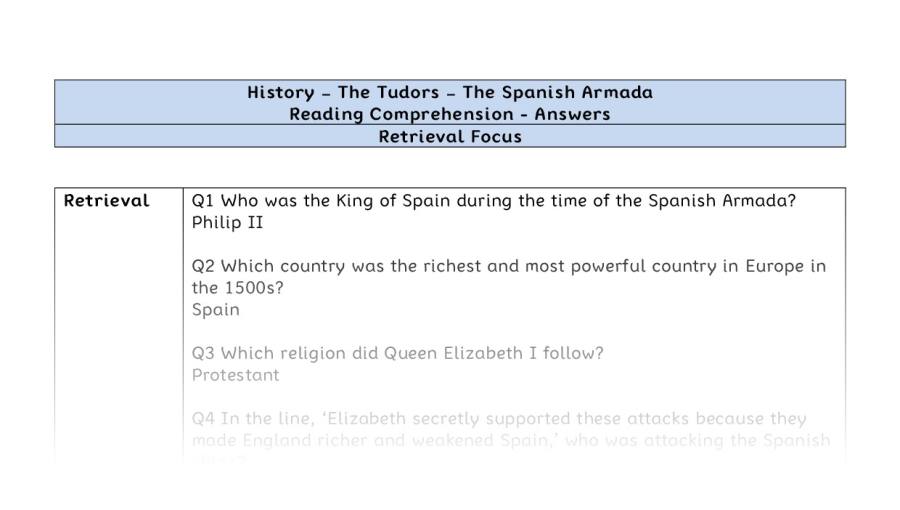 Reading Comprehension-The Spanish Armada-Retrieval-answers