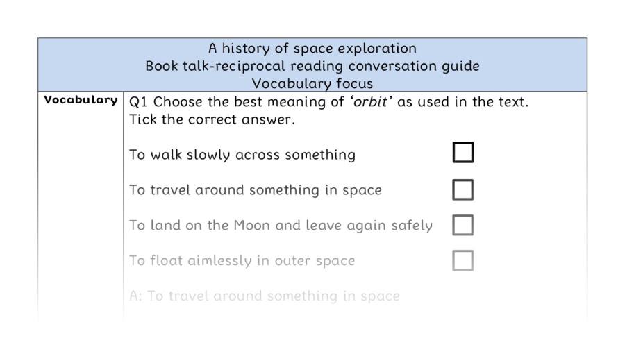 Reciprocal reading - vocabulary - A history of space exploration