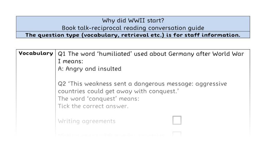 Reciprocal reading - VRSIPE - Why did WWII begin