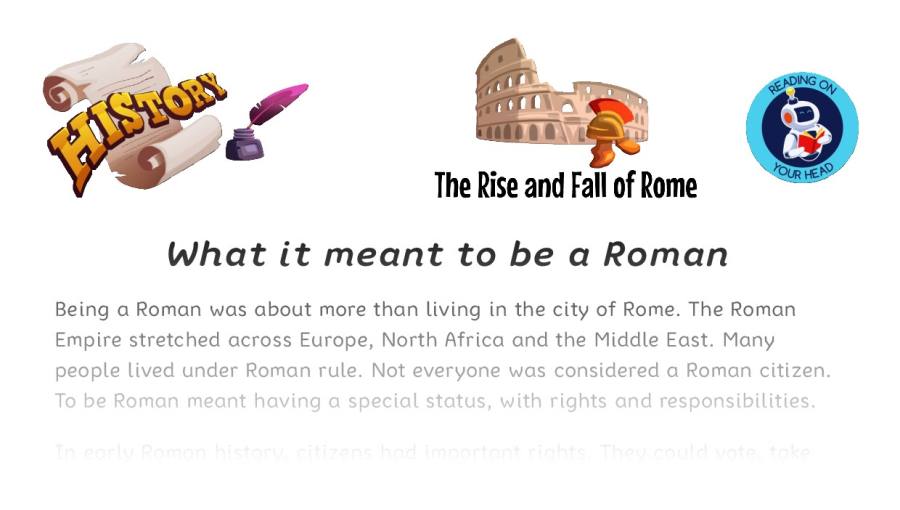 What it meant to be a Roman - condensed version