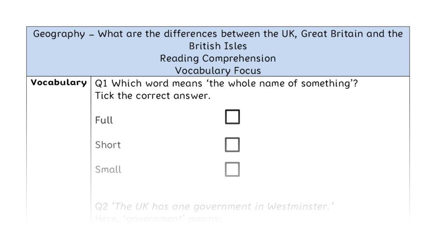 What are the differences between the UK, Great Britain and the British Isles - Reading Comprehension - Vocabulary Focus
