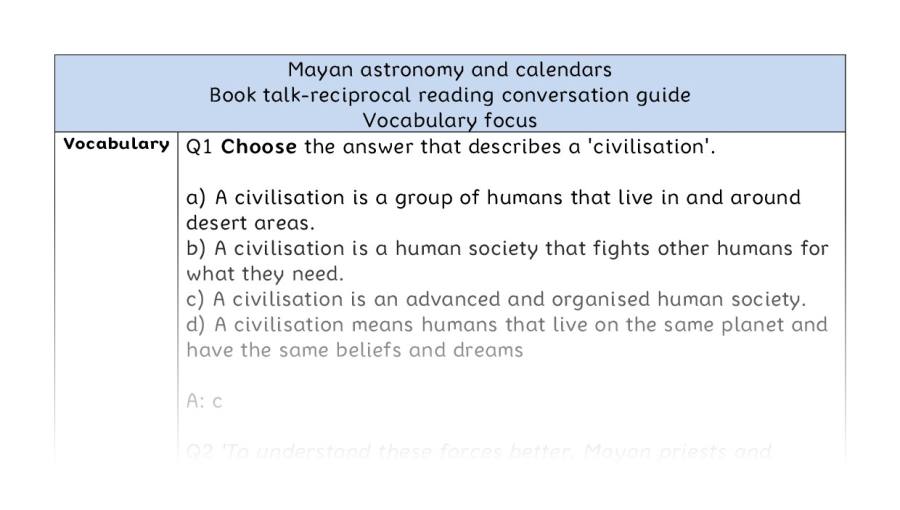 Reciprocal - vocabulary - Mayan astronomy and calendars