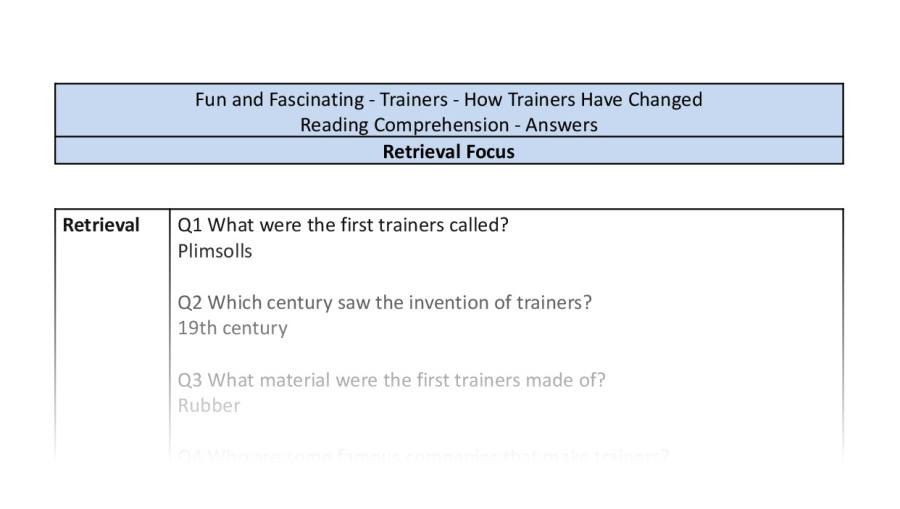 Reading Comprehension-How Trainers Have Changed-retrieval-answers