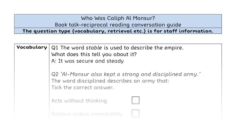 Reciprocal reading - VRSIPE - Who Was Caliph Al Mansur