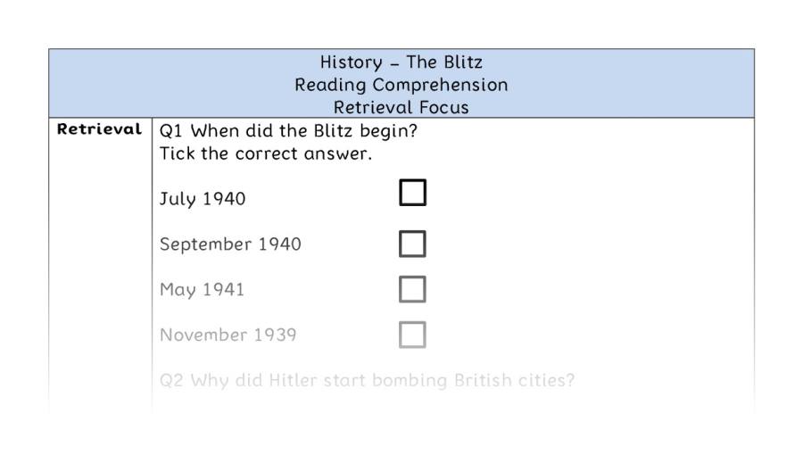 The Blitz - Reading Comprehension - Retrieval Focus
