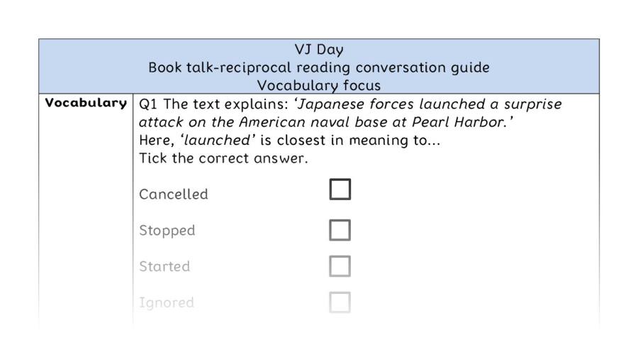Reciprocal - vocabulary - VJ Day