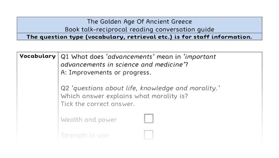 Reciprocal reading - VRSIPE - The Golden Age Of Ancient Greece