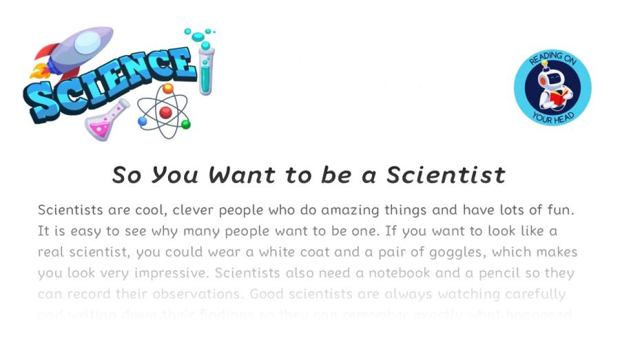 So You Want to be a Scientist-condensed version