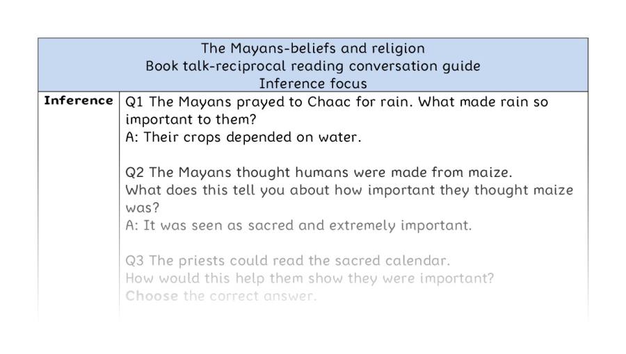 Reciprocal - inference - The Mayans-beliefs and religion