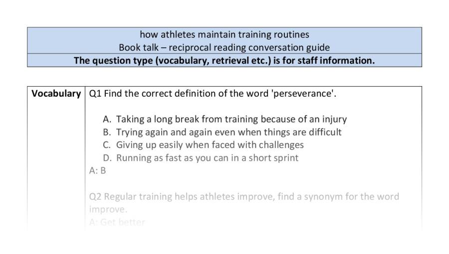 Reciprocal - VRSIPE - how athletes maintain training routines