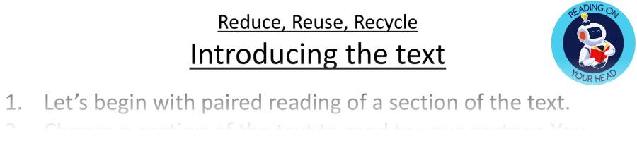 Teaching slides VRSIPE - Reduce, Reuse, Recycle