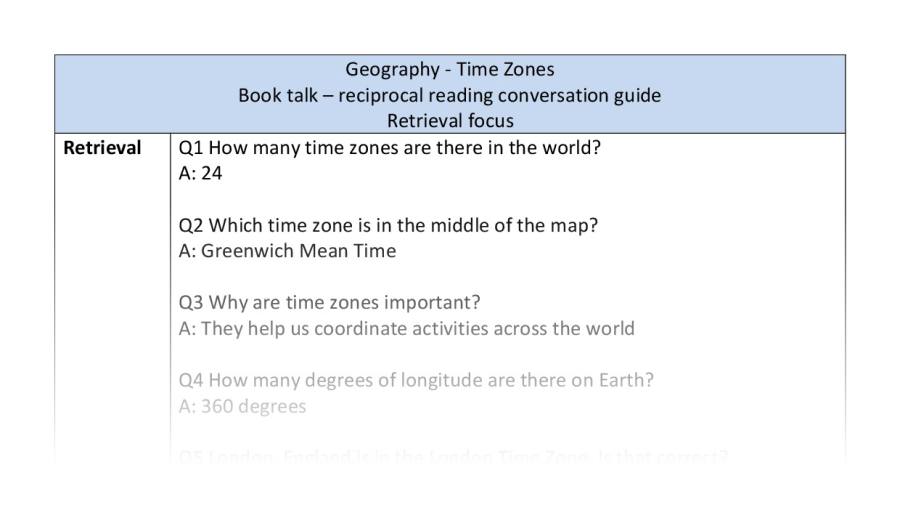 Reciprocal reading - retrieval - Time Zones