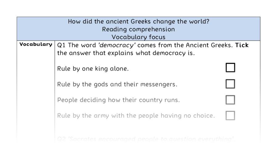 Reading comprehension - vocabulary-How did the ancient Greeks change the world