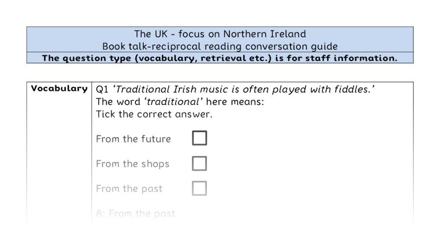 Reciprocal reading - VRSIPE - The UK - focus on Northern Ireland