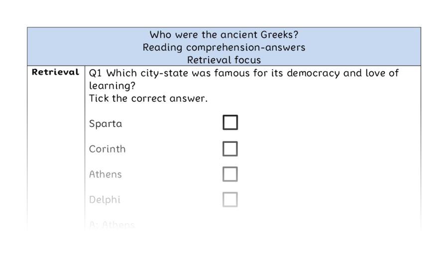 Reading comprehension - retrieval - Who were the ancient Greeks - answers