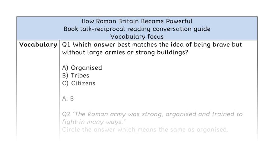 Reciprocal - vocabulary - How Roman Britain Became Powerful