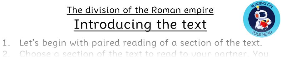 Teaching slides vocabulary-The division of the Roman empire