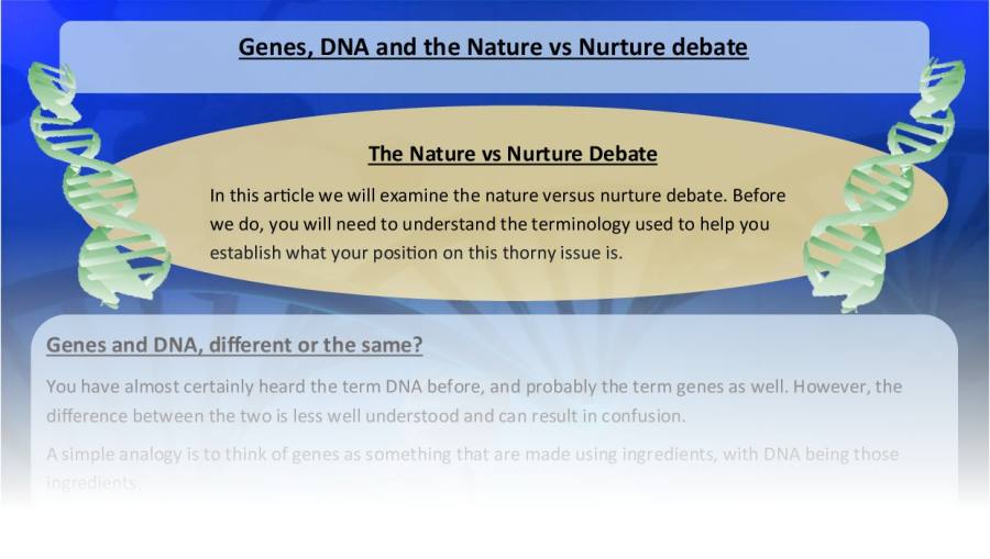Genes and nature vs nurture