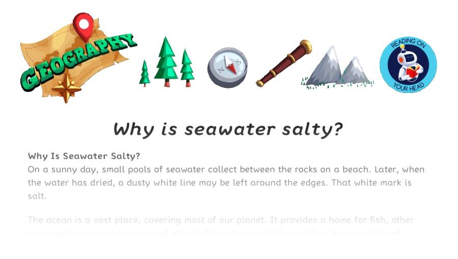 Why is seawater salty Y4