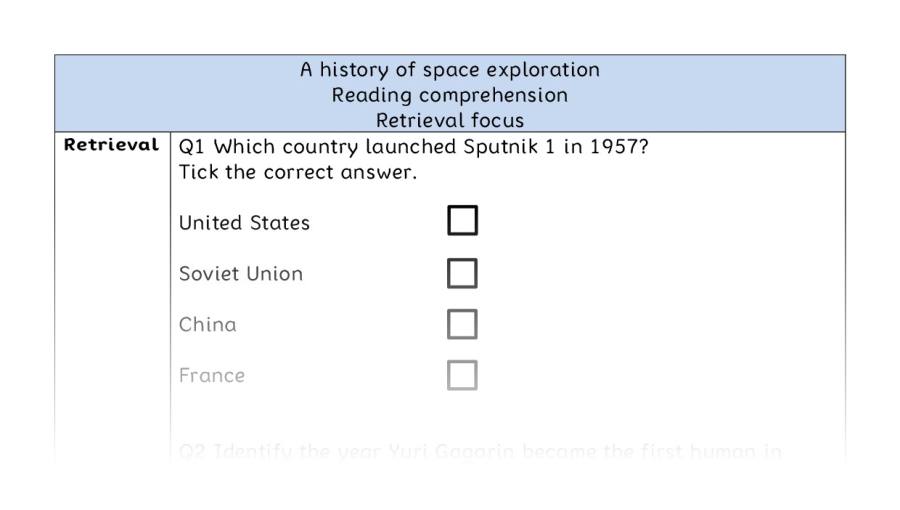 Reading comprehension - retrieval - A history of space exploration