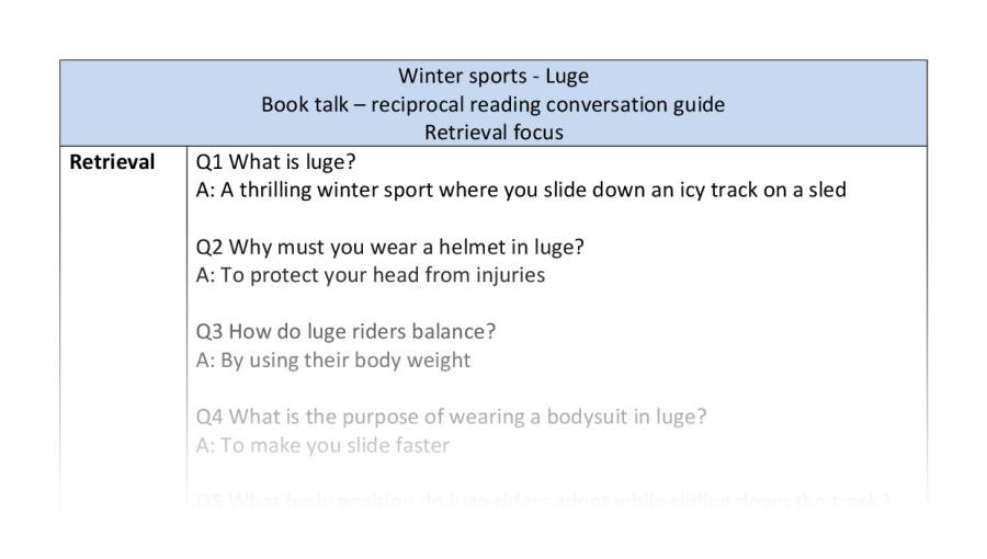 Reciprocal reading- retrieval - Luge