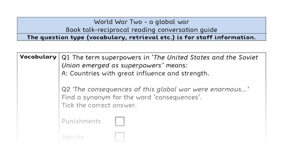 Reciprocal reading - VRSIPE - World War Two - a global war