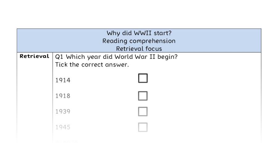 Reading comprehension - retrieval - Why did WWII begin