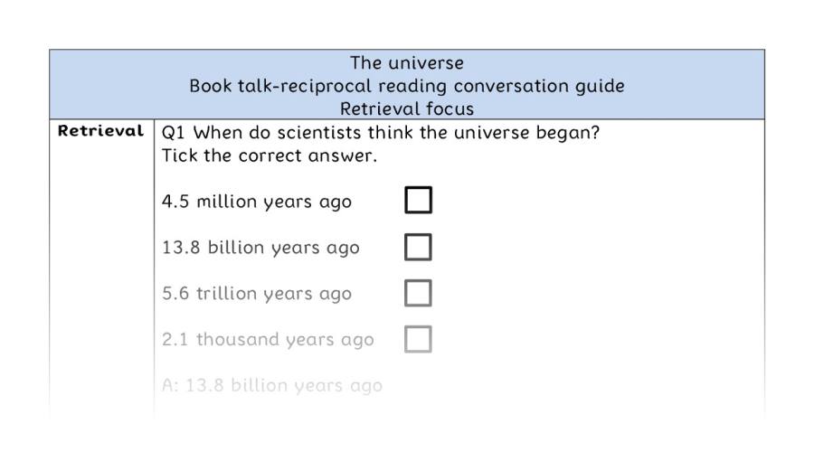 Reciprocal reading - retrieval - The universe