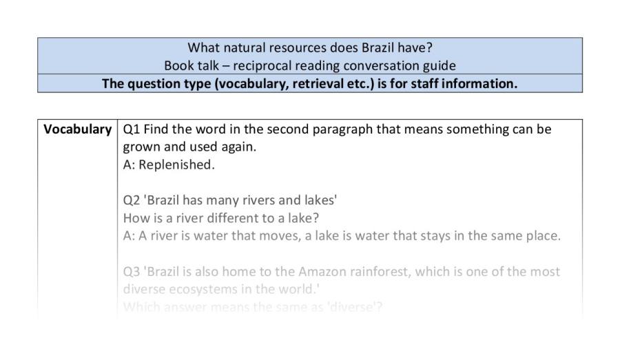 Reciprocal reading - VRSIPE - What natural resources does Brazil have