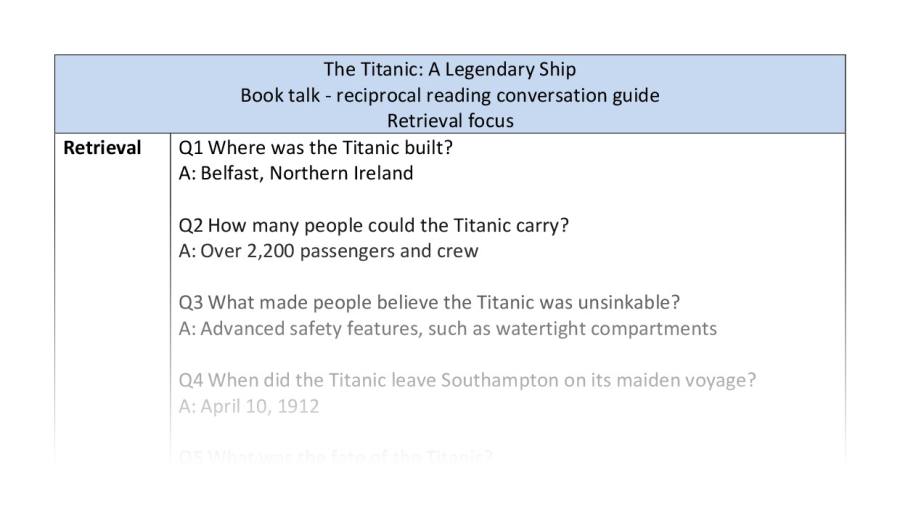 Reciprocal reading-The Titanic-retrieval