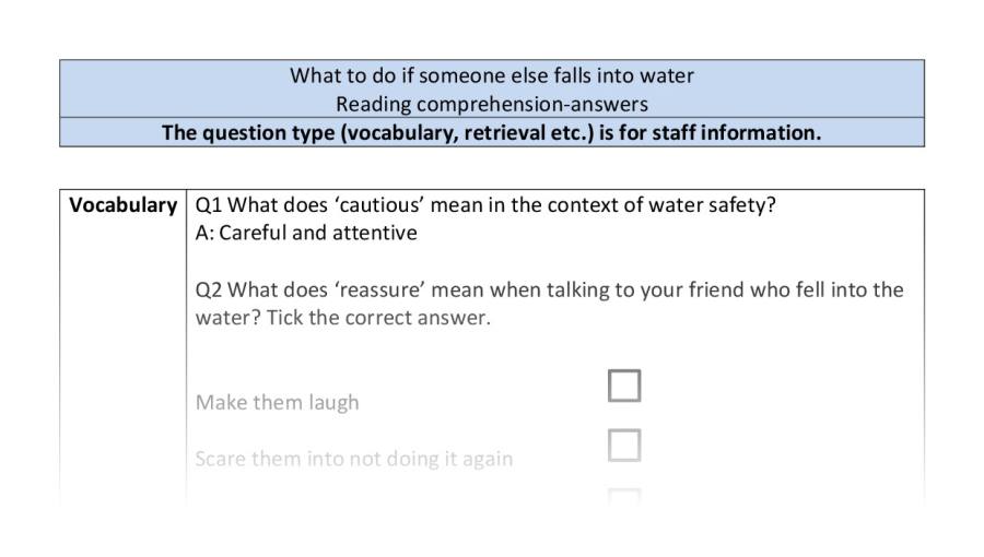 Comp-VRSIPE-what to do if someone else falls into water - answers