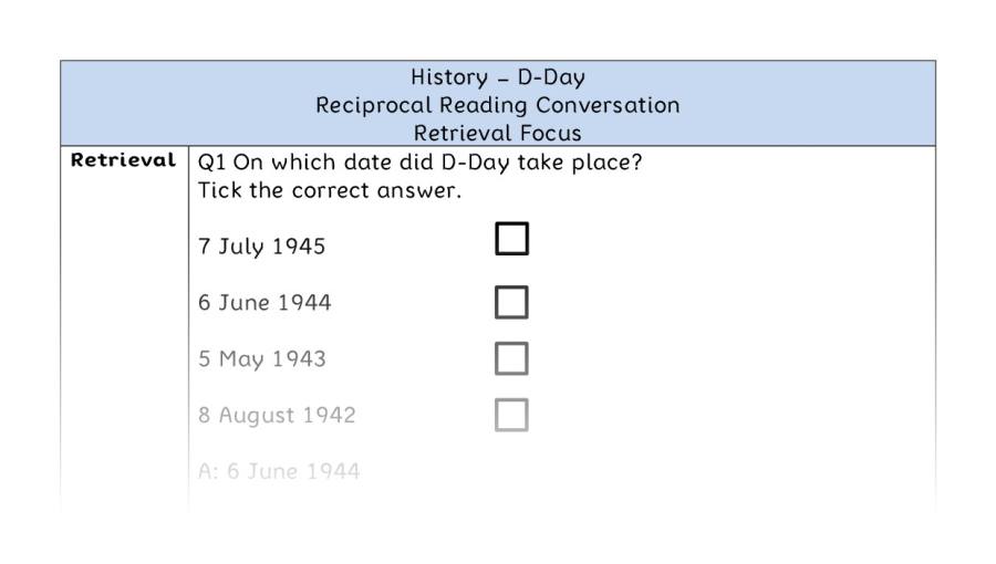 D-Day - Reciprocal Reading Conversation - Retrieval Focus