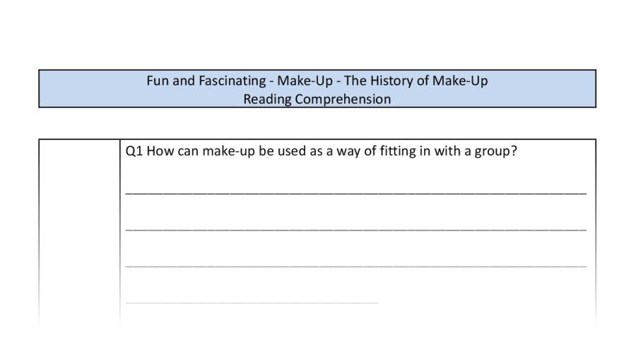 Reading comprehension-inference-the history of make up