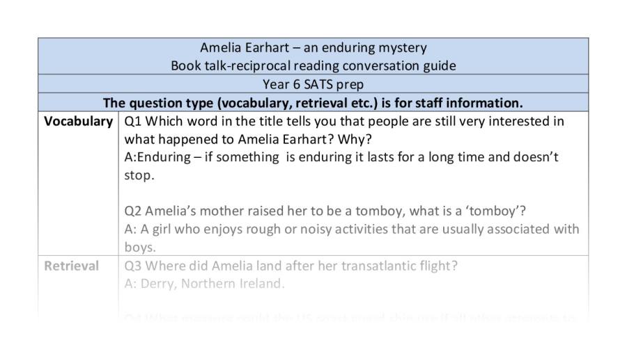 Reciprocal reading - VRSIPE - Amelia Earhart