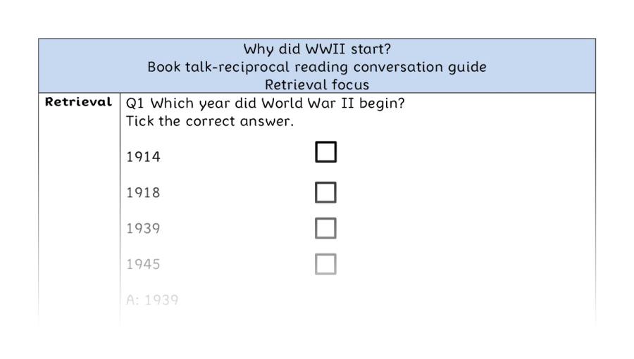 Reciprocal reading - retrieval - Why did WWII begin