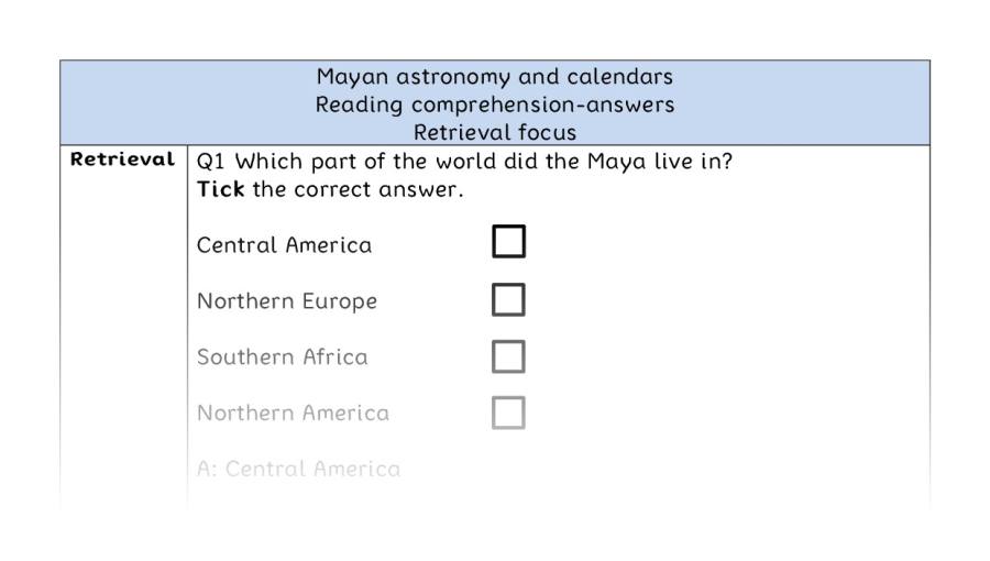 Reading comprehension - retrieval - Mayan astronomy and calendars - answers