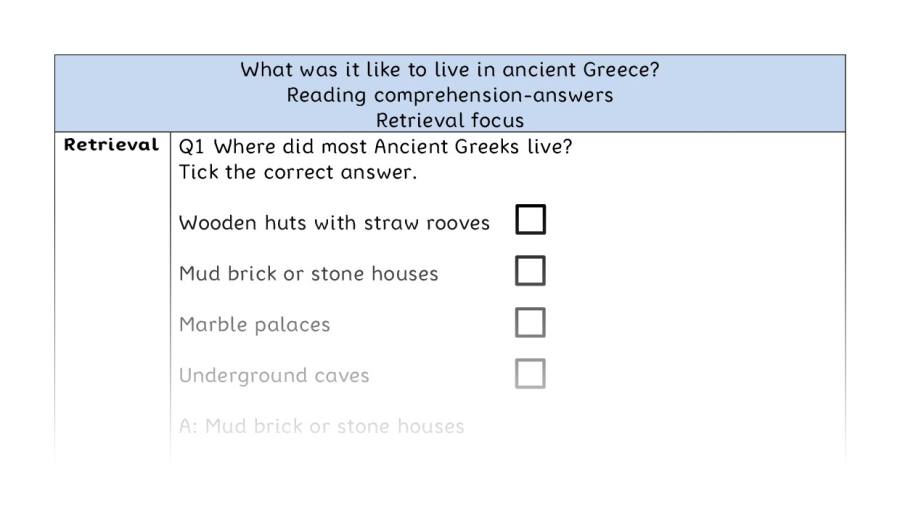 Reading comprehension - retrieval - What was it like to live in ancient Greece - answers