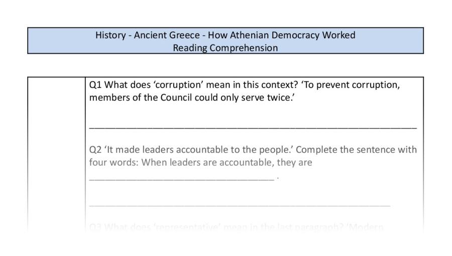 Reading Comprehension-How Athenian Democracy Worked-VRSIPE Focus