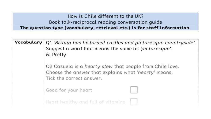 Reciprocal reading VRSIPE - How is Chile different to the UK