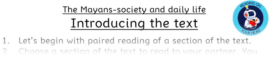 Teaching slides inference - The Mayans-society and daily life