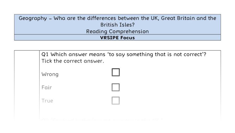 What are the differences between the UK, Great Britain and the British Isles - Reading Comprehension - VRSIPE Focus