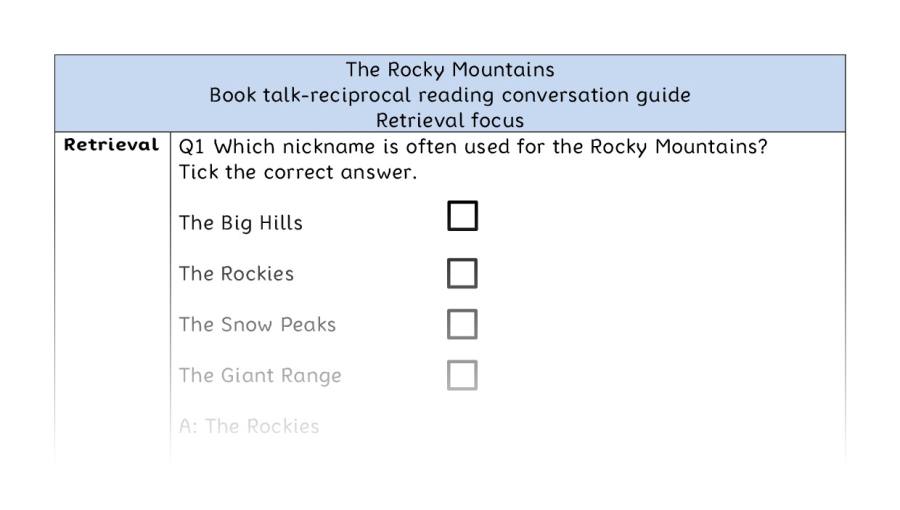 Reciprocal reading - retrieval - The Rocky Mountains